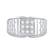 Load image into Gallery viewer, Sparkling White Gold Diamond Cluster Men&#39;s Ring - 1/4 Cttw  Front View from Splendid Jewellery