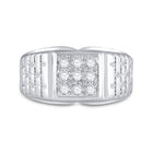 Sparkling White Gold Diamond Cluster Men's Ring - 1/4 Cttw  Front View from Splendid Jewellery