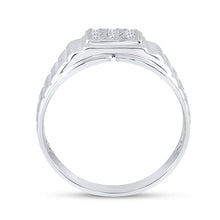 Load image into Gallery viewer, Sparkling White Gold Diamond Cluster Men&#39;s Ring - 1/4 Cttw  Side View 2 from Splendid Jewellery