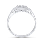 Sparkling White Gold Diamond Cluster Men's Ring - 1/4 Cttw  Side View 2 from Splendid Jewellery