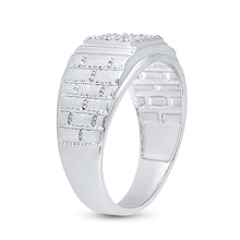 Load image into Gallery viewer, Sparkling White Gold Diamond Cluster Men's Ring - 1/4 Cttw - Splendid Jewellery