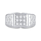 Sparkling White Gold Diamond Cluster Men's Ring - 1/4 Cttw - Splendid Jewellery