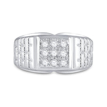 Load image into Gallery viewer, Sparkling White Gold Diamond Cluster Men's Ring - 1/4 Cttw - Splendid Jewellery