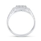 Sparkling White Gold Diamond Cluster Men's Ring - 1/4 Cttw - Splendid Jewellery