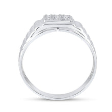 Load image into Gallery viewer, Sparkling White Gold Diamond Cluster Men's Ring - 1/4 Cttw - Splendid Jewellery