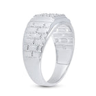 Sparkling White Gold Diamond Cluster Men's Ring - 1/4 Cttw  Side View from Splendid Jewellery