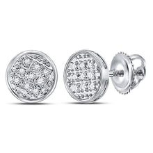 Load image into Gallery viewer, Sparkling White Gold Diamond Cluster Stud Earrings for Men - Alternate view 1 from Splendid Jewellery