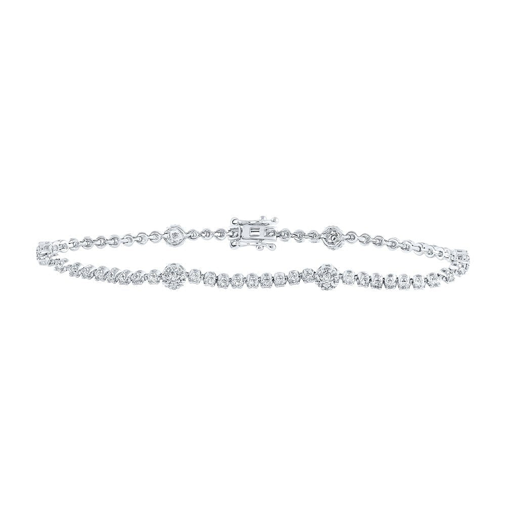 Sparkling White Gold Diamond Fashion Bracelet - 1 - 3/8 Cttw - Splendid Jewellery