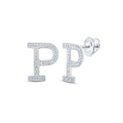 Sparkling White Gold Diamond Initial Earrings - Splendid Jewellery
