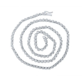 Sparkling White Gold Diamond Link Chain Necklace for Men - 11 Ct.t.w. - Splendid Jewellery
