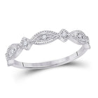 Sparkling White Gold Diamond Stackable Band Ring - Elegant and Versatile Jewelry Piece Top view from the 10Kt White Gold Womens Round Diamond Stackable Band Ring 1 8 Cttwpin280508 collection by Splendid Jewellery