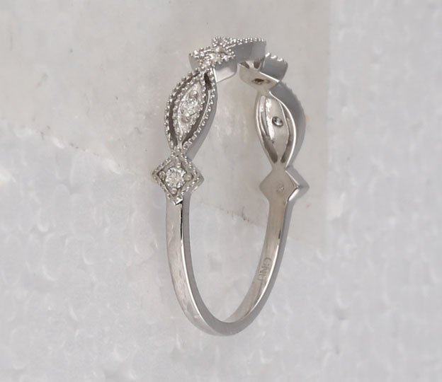 Sparkling White Gold Diamond Stackable Band Ring - Elegant and Versatile Jewelry Piece - Splendid Jewellery