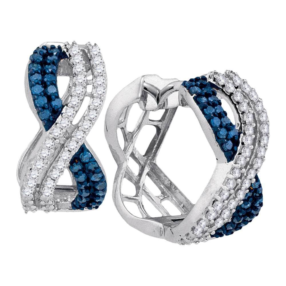 Splendid Blue Radiance Diamond Hoop Earrings - Splendid Jewellery