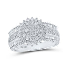 Splendid Brilliance: 10kt White Gold Womens Round Diamond Cluster Ring 1 Cttw - Splendid Jewellery