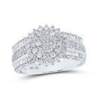 Splendid Brilliance: 10kt White Gold Womens Round Diamond Cluster Ring 1 Cttw - Splendid Jewellery