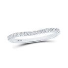 Splendid Brilliance: 10kt White Gold Womens Round Diamond Curved Band Ring 1/6 Cttw - Splendid Jewellery