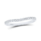 Splendid Brilliance: 10kt White Gold Womens Round Diamond Curved Band Ring 1/6 Cttw - Splendid Jewellery