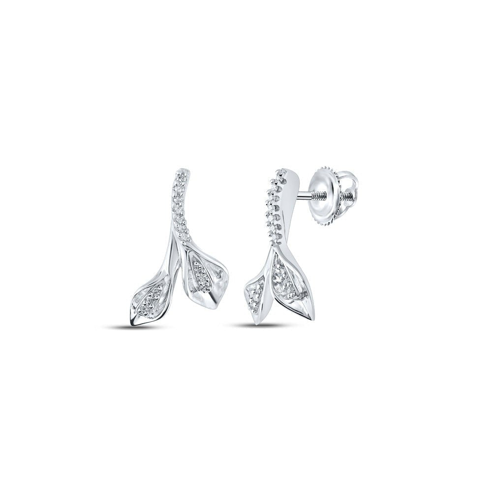 Splendid Brilliance: 10kt White Gold Women's Round Diamond Fashion Earrings - Splendid Jewellery