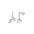 Splendid Brilliance: 10kt White Gold Women's Round Diamond Fashion Earrings - Splendid Jewellery