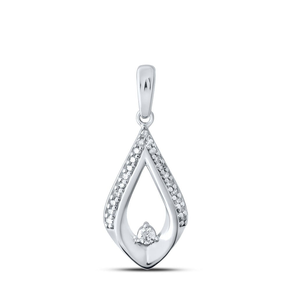 Splendid Brilliance: 10kt White Gold Womens Round Diamond Fashion Pendant - Splendid Jewellery