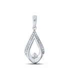 Splendid Brilliance: 10kt White Gold Womens Round Diamond Fashion Pendant - Splendid Jewellery