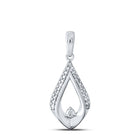 Splendid Brilliance: 10kt White Gold Womens Round Diamond Fashion Pendant - Splendid Jewellery