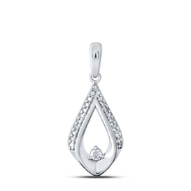 Splendid Brilliance: 10kt White Gold Womens Round Diamond Fashion Pendant - Splendid Jewellery