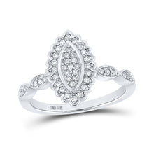 Load image into Gallery viewer, Splendid Brilliance: 10kt White Gold Womens Round Diamond Oval Cluster Ring 1/4 Cttw - Splendid Jewellery