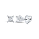 Splendid Brilliance: 10kt White Gold Womens Round Diamond Solitaire Earrings - Splendid Jewellery