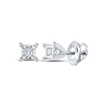 Load image into Gallery viewer, Splendid Brilliance: 10kt White Gold Womens Round Diamond Solitaire Earrings - Splendid Jewellery