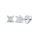 Splendid Brilliance: 10kt White Gold Womens Round Diamond Solitaire Earrings - Splendid Jewellery