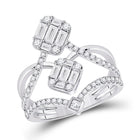 Splendid Brilliance: 14kt White Gold Women's Diamond Majesty Ring - Top View