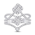 Splendid Brilliance: 14kt White Gold Women's Diamond Majesty Ring - Front View