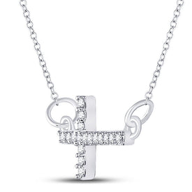 Splendid Diamond Cross Necklace: Sterling Silver with Round Diamonds - Splendid Jewellery