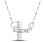 Splendid Diamond Cross Necklace: Sterling Silver with Round Diamonds  Side View from Splendid Jewellery