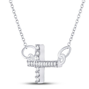 Splendid Diamond Cross Necklace: Sterling Silver with Round Diamonds - Splendid Jewellery