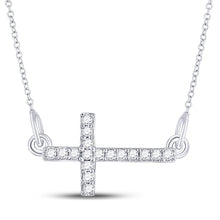 Load image into Gallery viewer, Splendid Diamond Cross Necklace: Sterling Silver with Round Diamonds - Splendid Jewellery