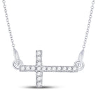 Splendid Diamond Cross Necklace: Sterling Silver with Round Diamonds  Top View from Splendid Jewellery