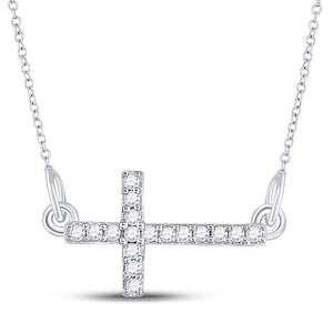 Splendid Diamond Cross Necklace: Sterling Silver with Round Diamonds - Splendid Jewellery