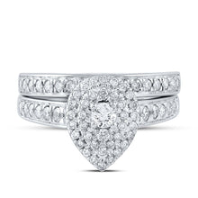 Load image into Gallery viewer, Splendid Halo Brilliance Wedding Ring Set - 3/4 Cttw - Splendid Jewellery