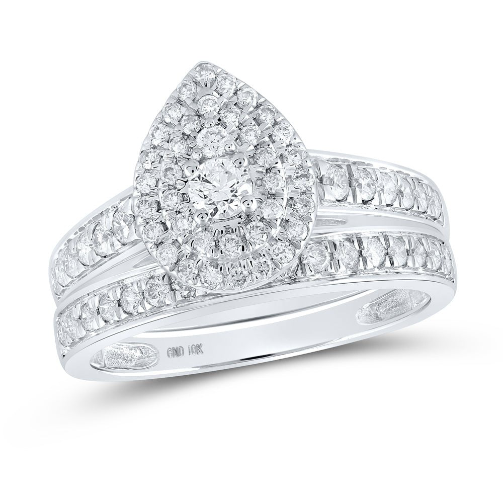 Splendid Halo Brilliance Wedding Ring Set - 3/4 Cttw - Splendid Jewellery