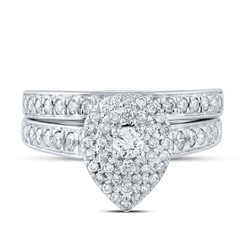 Splendid Halo Brilliance Wedding Ring Set - 3/4 Cttw - Alternate view 4 from Splendid Jewellery