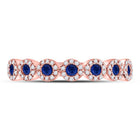 Splendid Jewellery 10kt Rose Gold Blue Sapphire and Diamond Stackable Band Ring - Splendid Jewellery