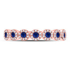 Splendid Jewellery 10kt Rose Gold Blue Sapphire and Diamond Stackable Band Ring - Alternate view 4 from Splendid Jewellery