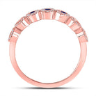 Splendid Jewellery 10kt Rose Gold Blue Sapphire and Diamond Stackable Band Ring - Splendid Jewellery