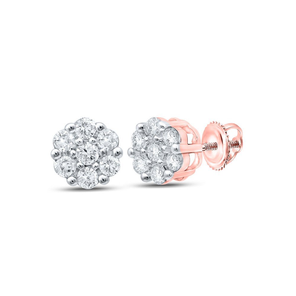 Splendid Jewellery 10kt Rose Gold Diamond Blossom Earrings - Splendid Jewellery