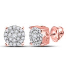 Splendid Jewellery 10kt Rose Gold Diamond Cluster Earrings: A Mesmerizing Sparkle - Splendid Jewellery