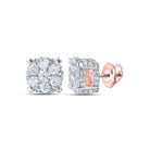 Splendid Jewellery 10kt Rose Gold Diamond Floral Cluster Earrings - Splendid Jewellery