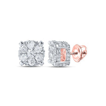 Load image into Gallery viewer, Splendid Jewellery 10kt Rose Gold Diamond Floral Cluster Earrings - Splendid Jewellery