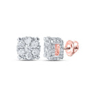 Splendid Jewellery 10kt Rose Gold Diamond Floral Cluster Earrings - Splendid Jewellery
